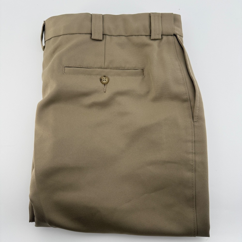 Oak Hill Mens Khaki Flat Front Polyester Dress Pants Size 50x30‎